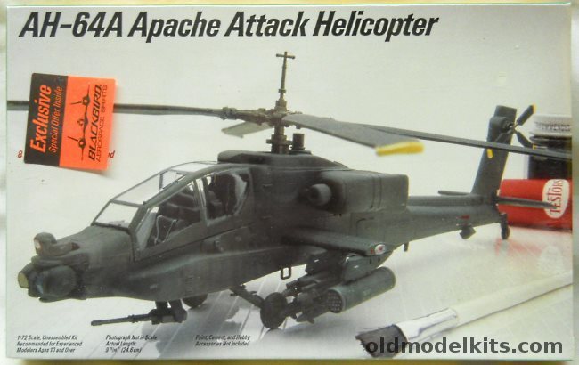 Testors 1/72 AH-64 Apache Attack Helicopter, 631 plastic model kit